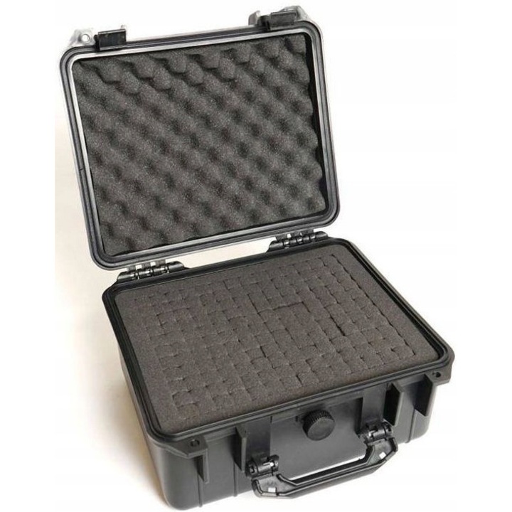Proskit TC-286 kemény bőrönd, 340x300x150 mm, max 15 kg, fekete, habszivaccsal bélelt belső