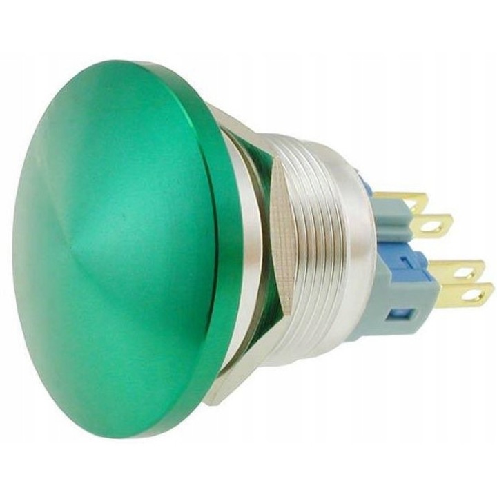 PBS34M monostabil kapcsoló 3A 250V zöld, 34mm