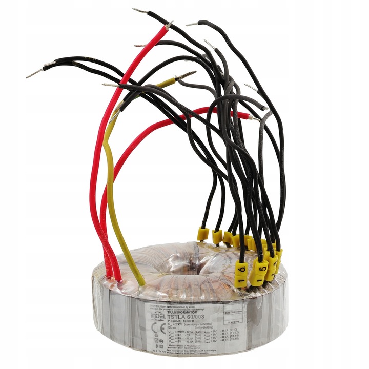 Transformator toroidal 60VA, Indel, 230V, 200V, 9V, 6x9V