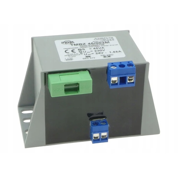 Transformator TMBZ 45VA, 230V/24V, 1,87A, montaj IP00