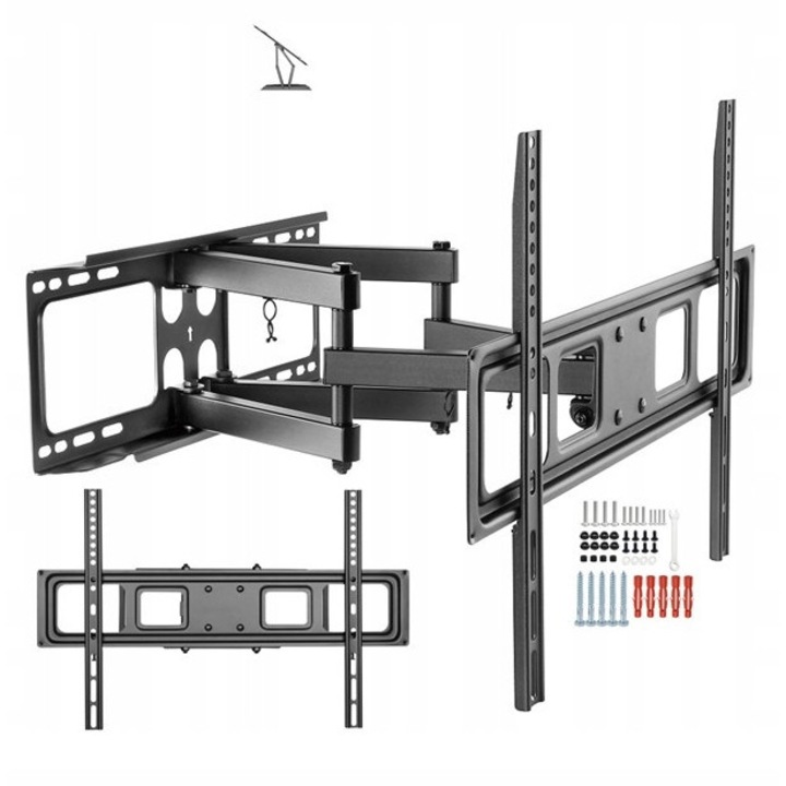 Forgatható TV tartó, LG 55UB820V-hez, állítható távolság 6,2-35,7cm, teherbírás 50kg, fekete