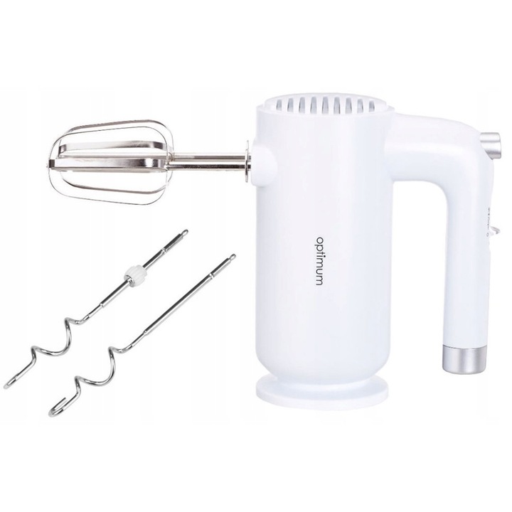 Mixer manual Optimum RK-0402 300W, 5 viteze, alb, 2 seturi de palete din inox 22cm