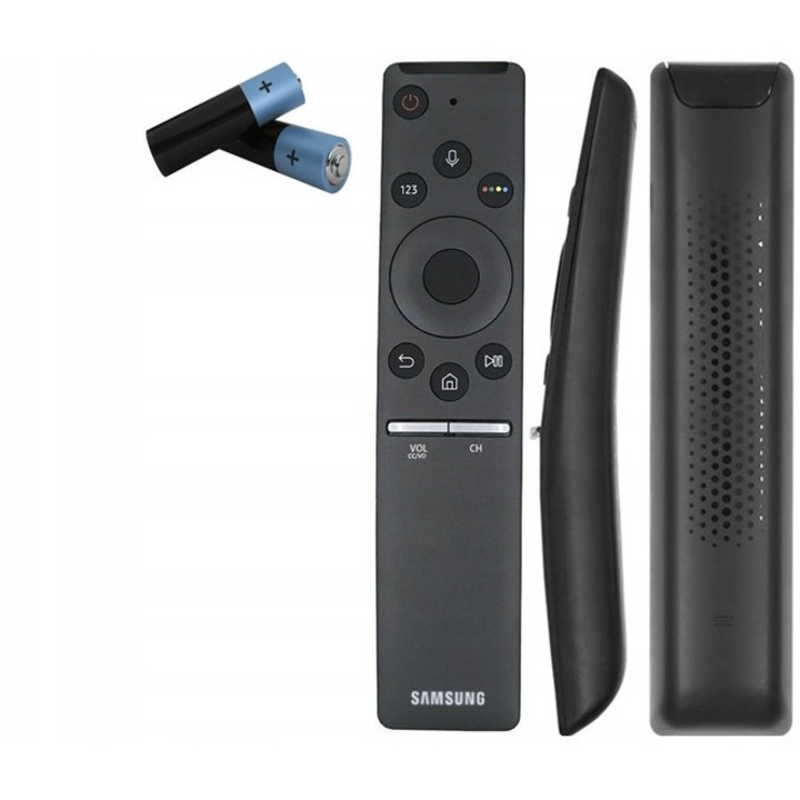 Telecomanda originala pentru televizor Samsung, set cu 2 baterii, design ergonomic, culoare neagra