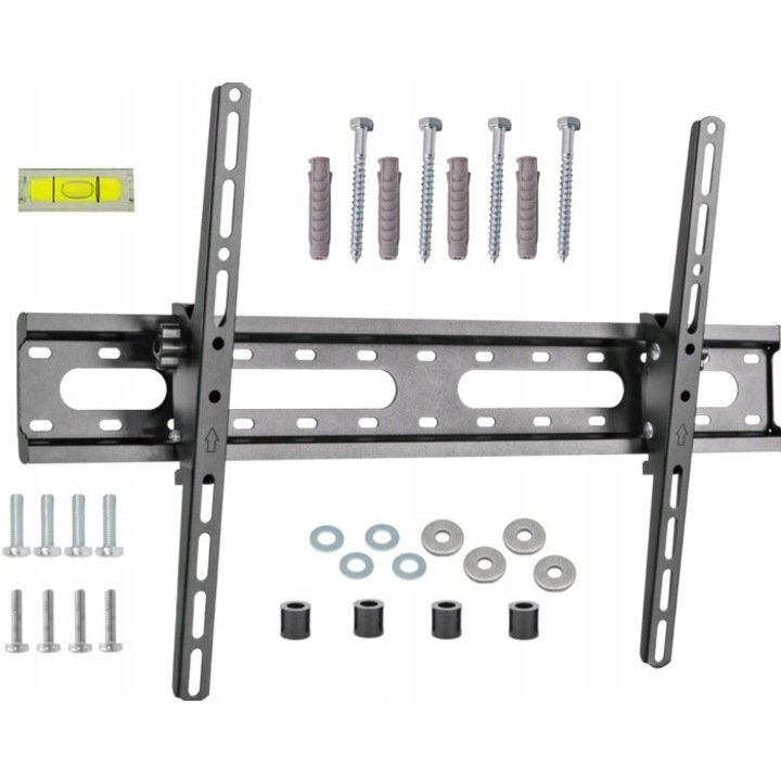 Univerzális TV tartó, 32-65 hüvelyk, VESA 200x200-600x400mm, fekete, komplett készlet rögzítő tartozékokkal