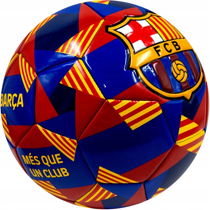 FC Barcelona Senyera Abstract futball labda, 68-70cm, kék, piros, sárga, 5-ös méret