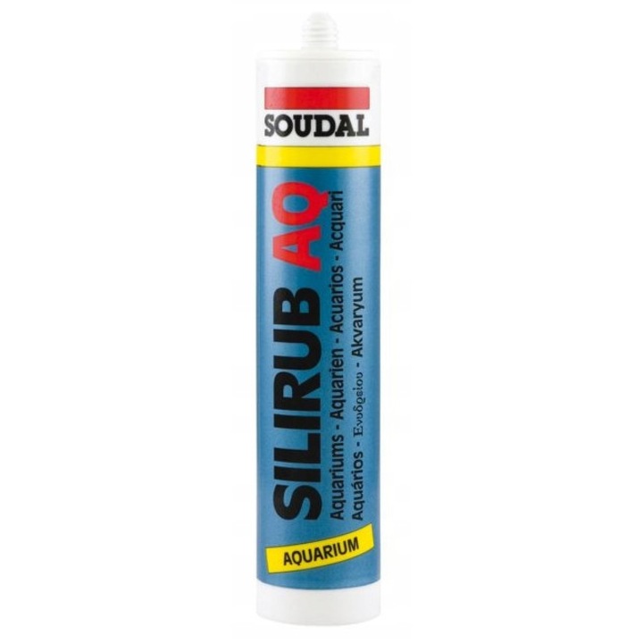 SOUDAL SILIRUB AQ szilikon akváriumokhoz, 310 ml, rugalmas, fekete, 2 darabos készlet