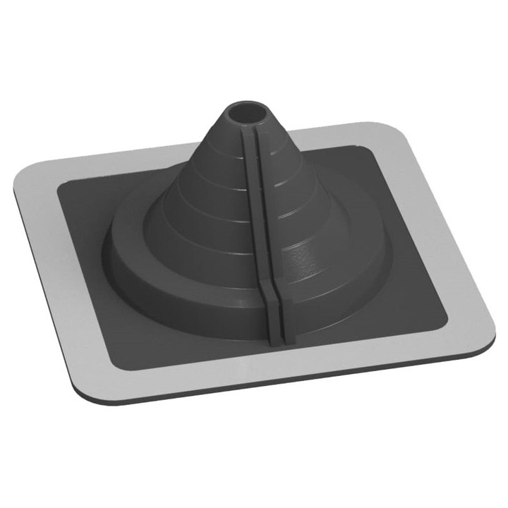 Treceri flexibile pentru acoperis, Krono-Plast, EPDM 40-100mm, dimensiune baza 202x202mm, set cu colier metalic