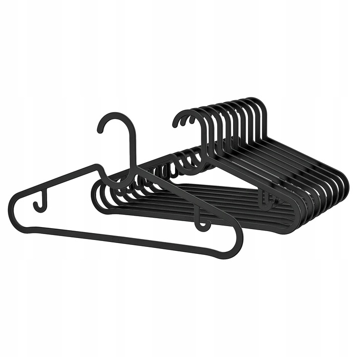 Ruhafogas, IKEA, SPRUTTIG, 10 darabos készlet, fekete, 39cm