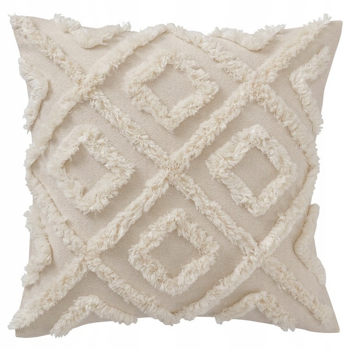 Perna decorativa, IKEA, EKGULDMAL, geometric, bej, 50x50cm