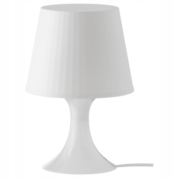 IKEA LAMPAN asztali lámpa, fehér, 19x29cm, 1.3m kábel, lámpaernyővel együtt