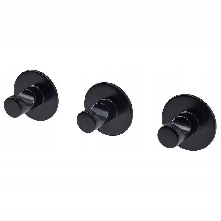 3x törölközőtartó készlet, IKEA, SKOGHALL, alumínium, fekete