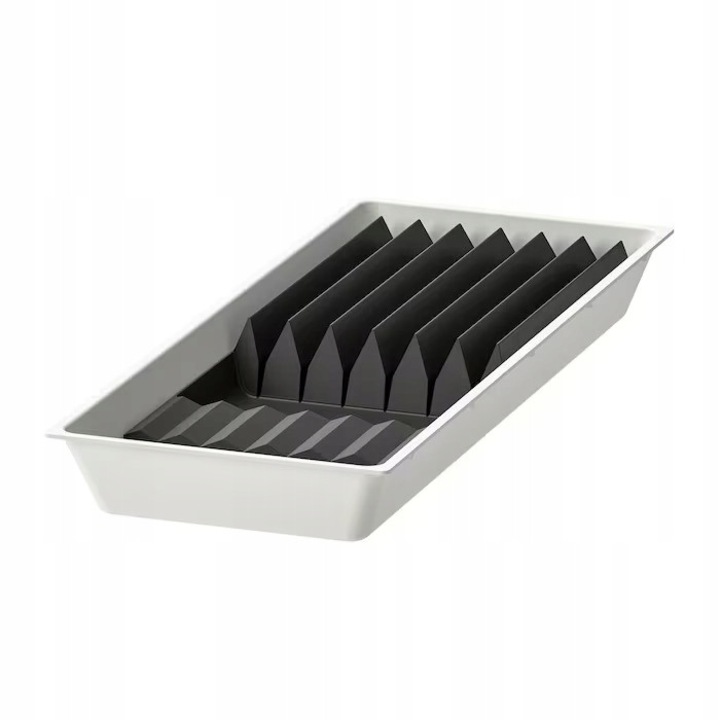 IKEA UPPDATERA Késbetétes tálca, fehér/antracit, 20x50 cm