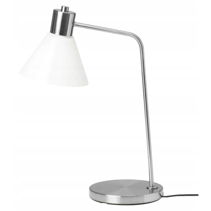 IKEA FLUGBO asztali lámpa, üveg búra, 52cm, nikkelezett színű, 18cm x 20cm
