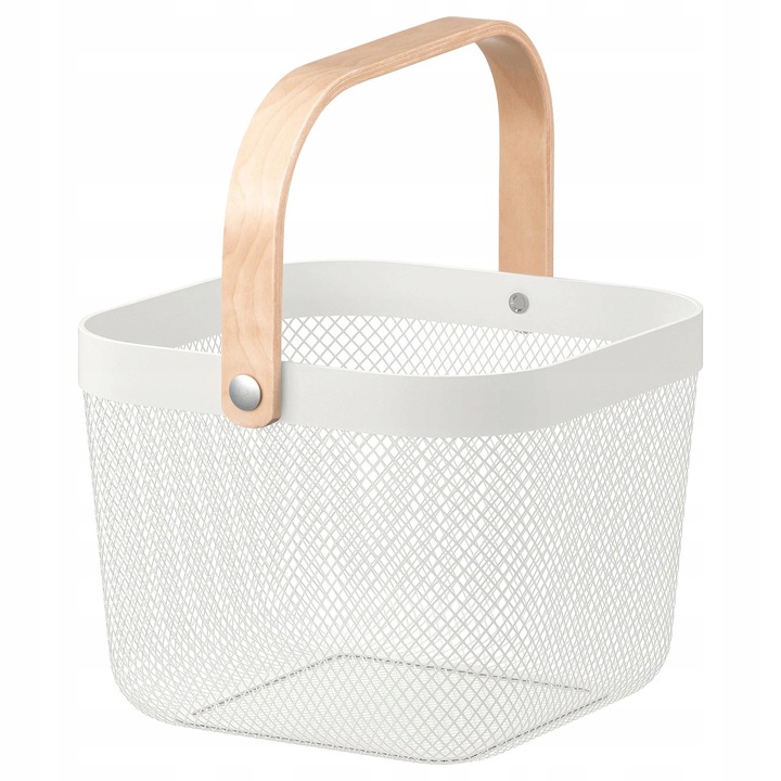 IKEA RISATORP tárolókosár, fehér, 25x26x18 cm