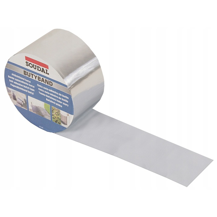 Soudal Butyband butil szalag 75mm x 10mb, alumínium, vízálló, öntapadós