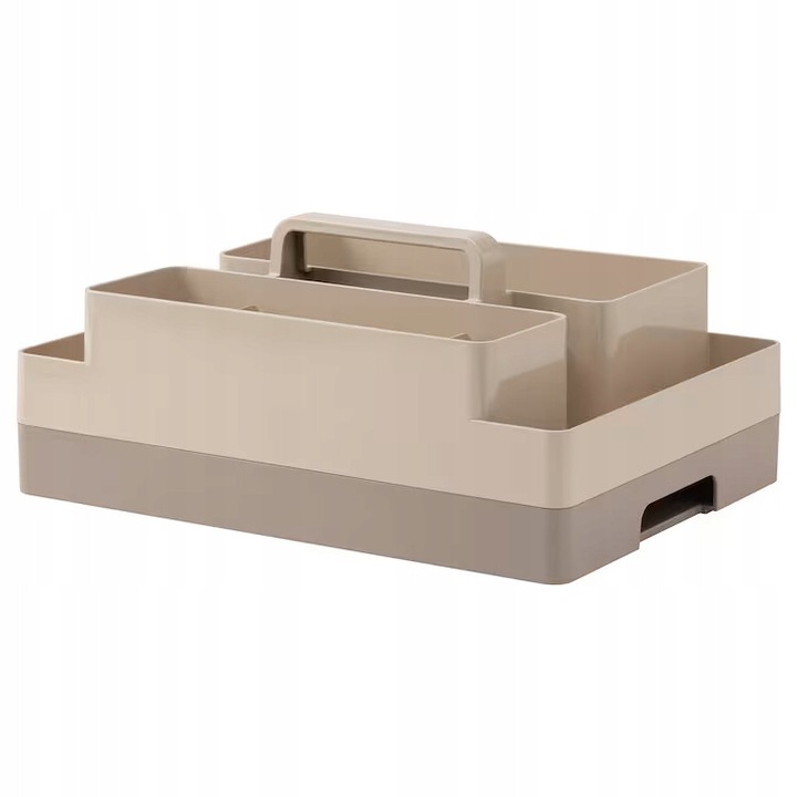 IKEA KUGGIS asztali rendszerező, 26x35x16 cm, bézs, újrahasznosított anyagból