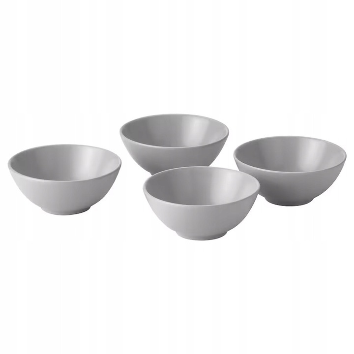 Boluri IKEA FARGKLAR, set 4 bucati, 16 cm, gri deschis, design minimalist