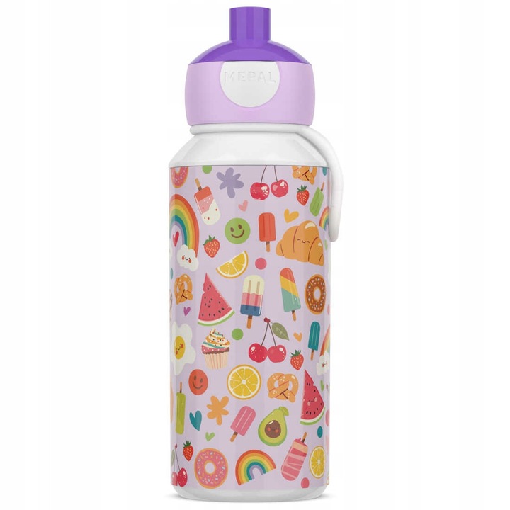 Mepal Pop-up Campus gyermek kulacs 400 ml, ABS műanyag, 400 ml űrtartalommal, többszínű, mérete 6,4x18,4cm