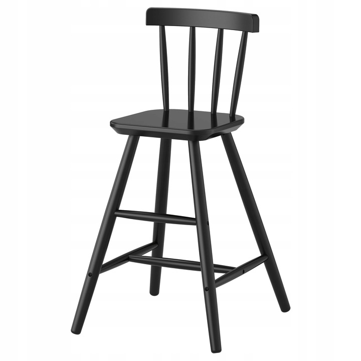Gyermekszék, IKEA, fekete, 60x34x43cm, ergonomikus kialakítás, könnyen tisztítható