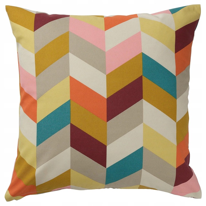 Perna decorativa IKEA HANNELISE, 50x50 cm, multicolor, umplutura din poliester reciclat