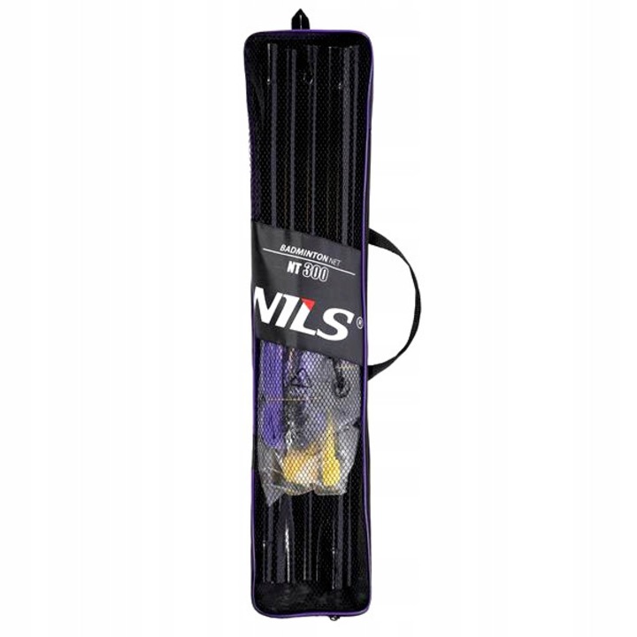 Set badminton Nils, 2 rachete, lotca, plasa 600x60cm, husa, constructie din otel