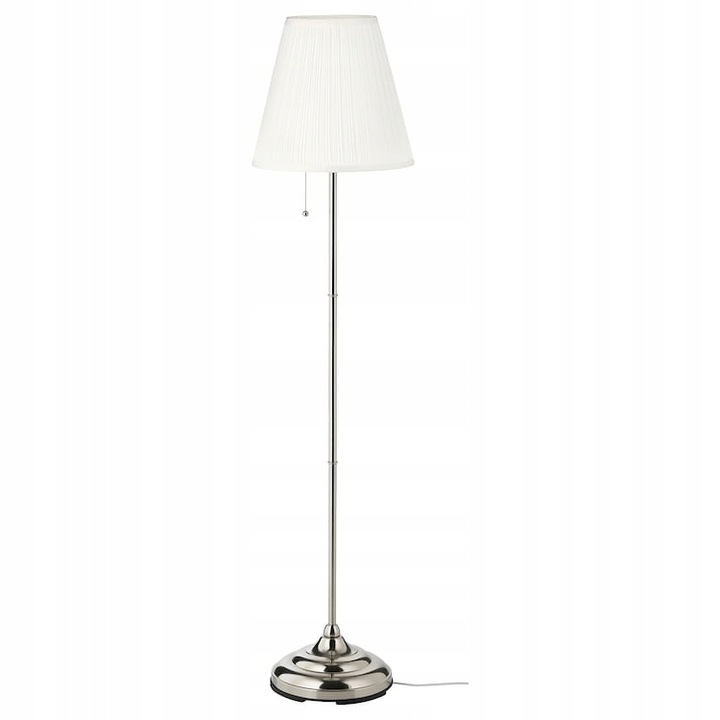 Lampa de podea IKEA ARSTID, 100W, alb, nichelat, 155cm