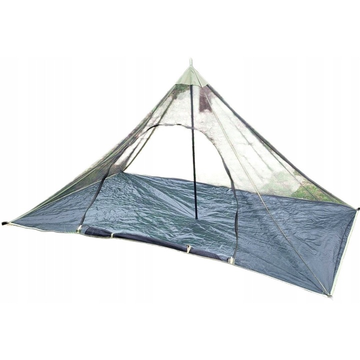 Cort camping Enero, plasa de tantari, 200x120x95cm, verde, set complet
