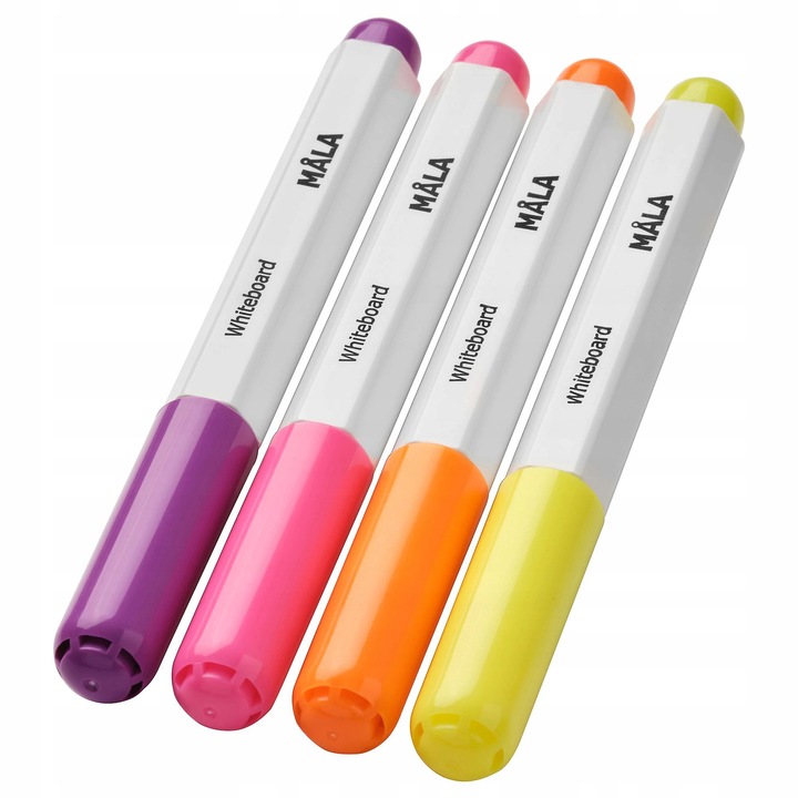 Set de 8 markere IKEA MALA pentru tabla alba, culori stralucitoare, 4x, non-toxic