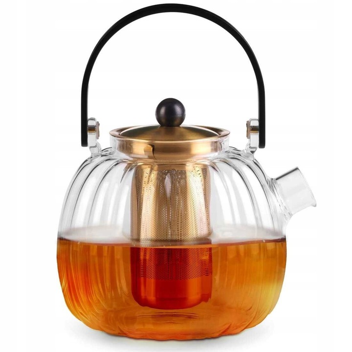 Vialli Design teafőző, 1000 ml, arany, üveg