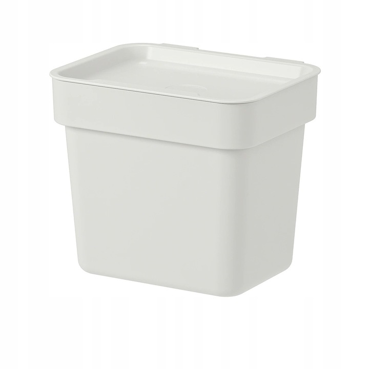 IKEA HÅLLBAR 3l szemeteskészlet, 2 db, világosszürke, mérete 11.7x16.6x17.1cm