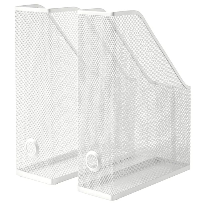 2 db fém irattartó készlet A4-es dokumentumokhoz, IKEA, 24x32,5x8,5 cm és 25,5x32,5x10 cm, szürke