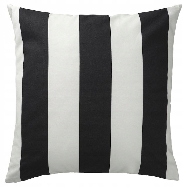 Fata de perna IKEA SLANHOSTMAL, model dungi alb-negru, 50x50 cm, set x2