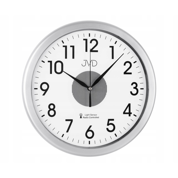 Ceas de perete JVD RH692.3, cu iluminare, mecanism quartz, diametru 31cm, alimentare baterii