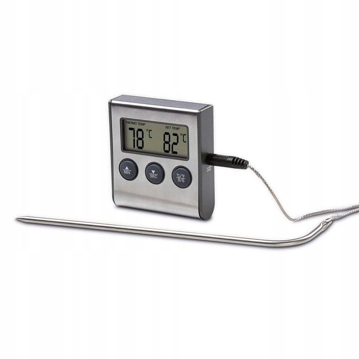Termometru digital Xavax pentru carne, interval de masurare -10C la +250C, sonda din inox