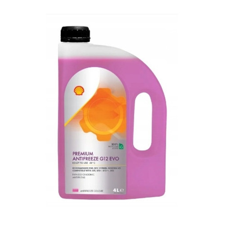 Antigel Shell G12 EVO 4L, -38°C, hibrid, minden hűtőtípussal kompatibilis