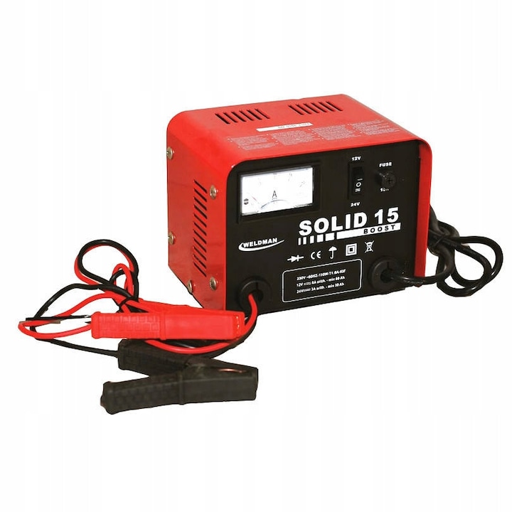 Redresor auto Weldman Solid 15, 12/24V, 110W, 6A, 13x18x14cm