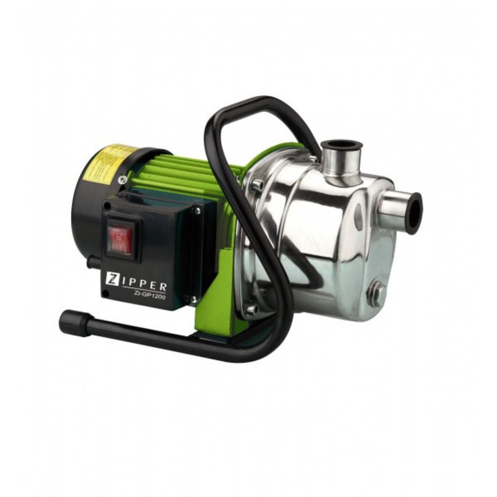 Градинска помпа Zipper ZI-GP1200, 1200 W, 3400 л/ч, черна, зелена, 365x220x260мм