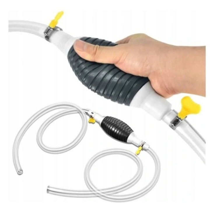 Set pompa manuala pentru combustibil cu furtun 2m, material PVC, 15mm/20mm
