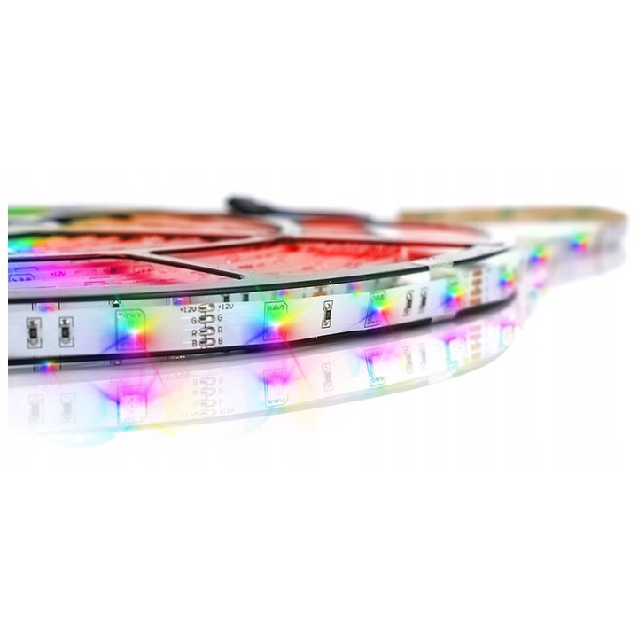RGB LED лента, самозалепваща, Decorya, 50м, 7,5W, IP20, многоцветна