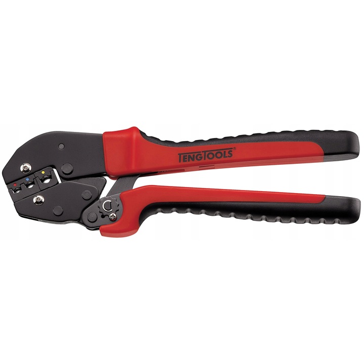 Клещи за кримпване CP58, TENG TOOLS, 250 мм, за червени, сини и жълти конектори, 0.75-6.0 мм