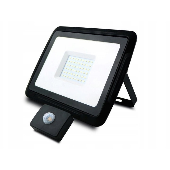 Schmith 50W LED reflektor mozgásérzékelővel, IP66, fekete színű