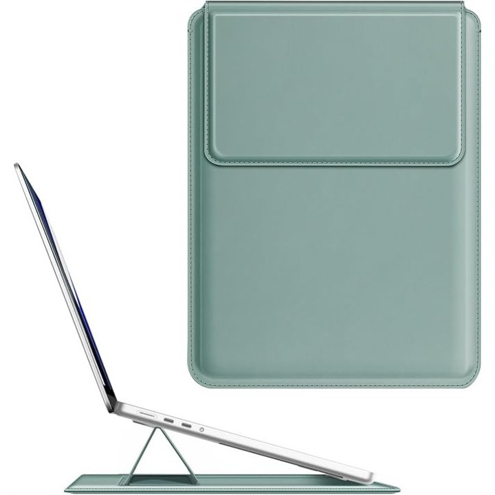 4 az 1-ben tok MacBookhoz, ergonomikus állvány, szintetikus bőr, mikroszálas, 13,3"-14"