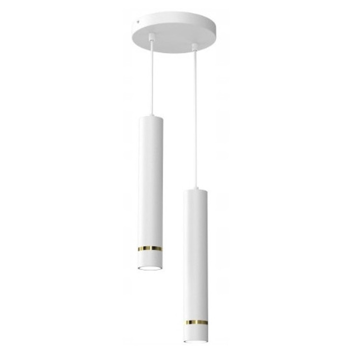 Лампа EWILIGHT TUBE 2xGU10, бял/златист, 40-100см, геометричен дизайн
