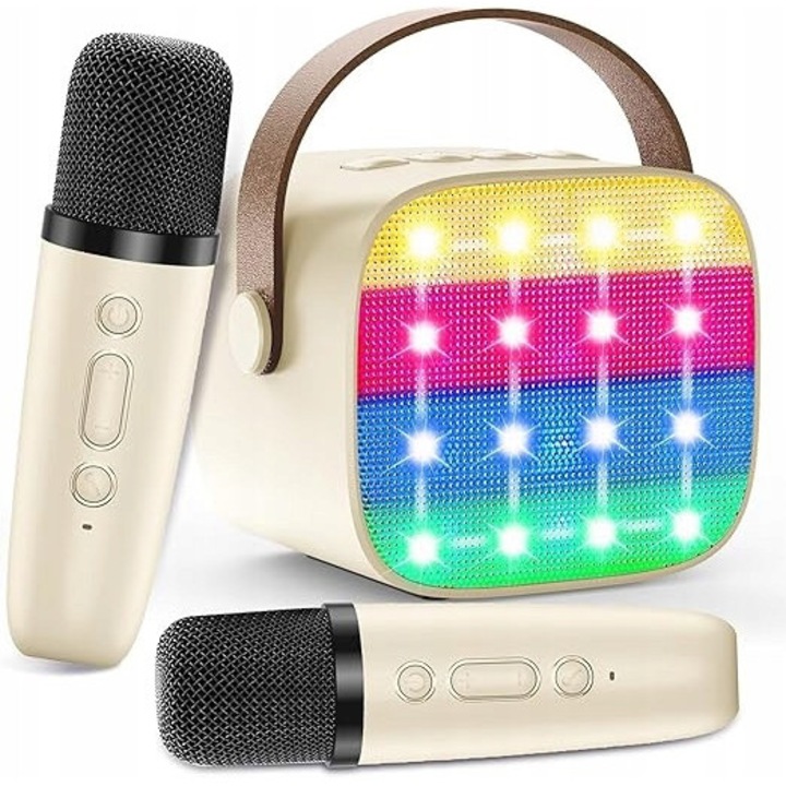 Gyermek karaoke szett, 2 mikrofon, Bluetooth, hangeffektek, hordozható, 3-15 év