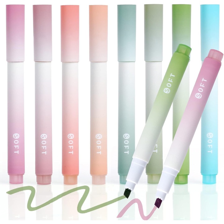 Set Markere Pastel, VICLOON, 8 Bucati, Culori Mici, 12x1cm