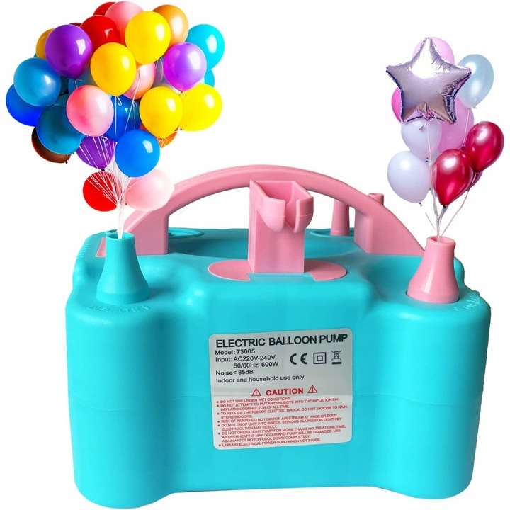 Pompa electrica pentru baloane, 600W, prietenoasa cu mediul, prietenoasa cu utilizatorul, set de accesorii, compacta