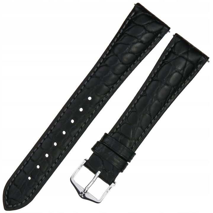 Каишка за часовник Hirsch Aristocrat, 20мм, кожа, черна, дължина 200мм