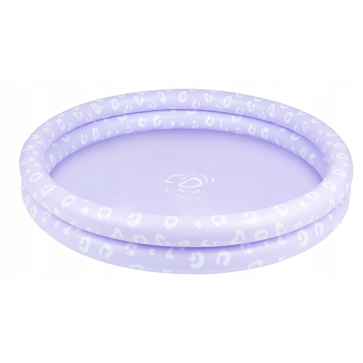 Piscina pentru copii, Little Dutch, 100 cm, Lila Leopard, 2 inele, PVC
