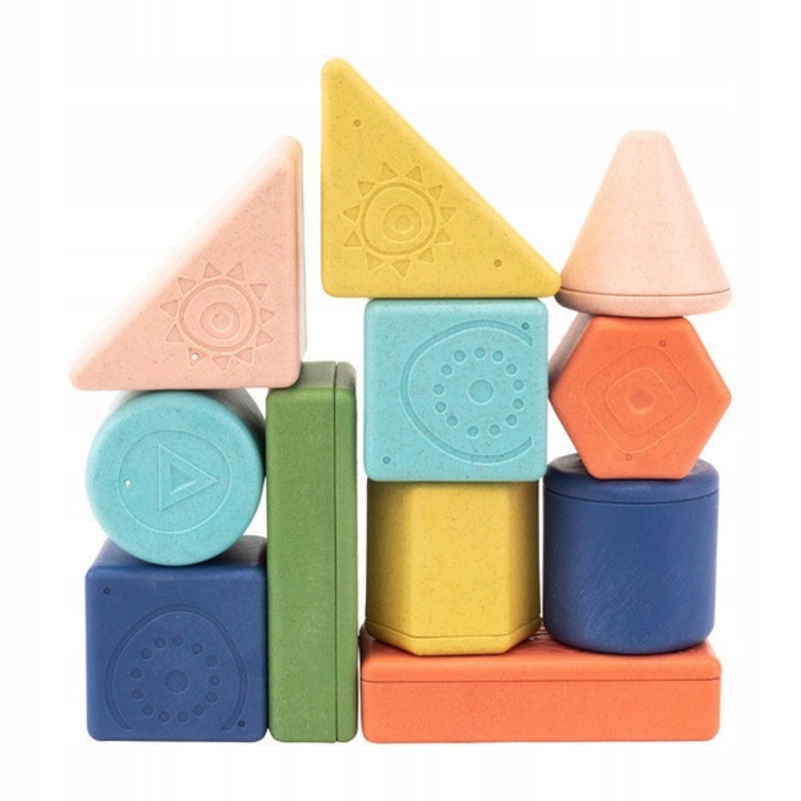 Seturi de constructie Tiger Tribe, Eko Klocki, 11 piese, bioplastik, 11,5x12x17,5 cm