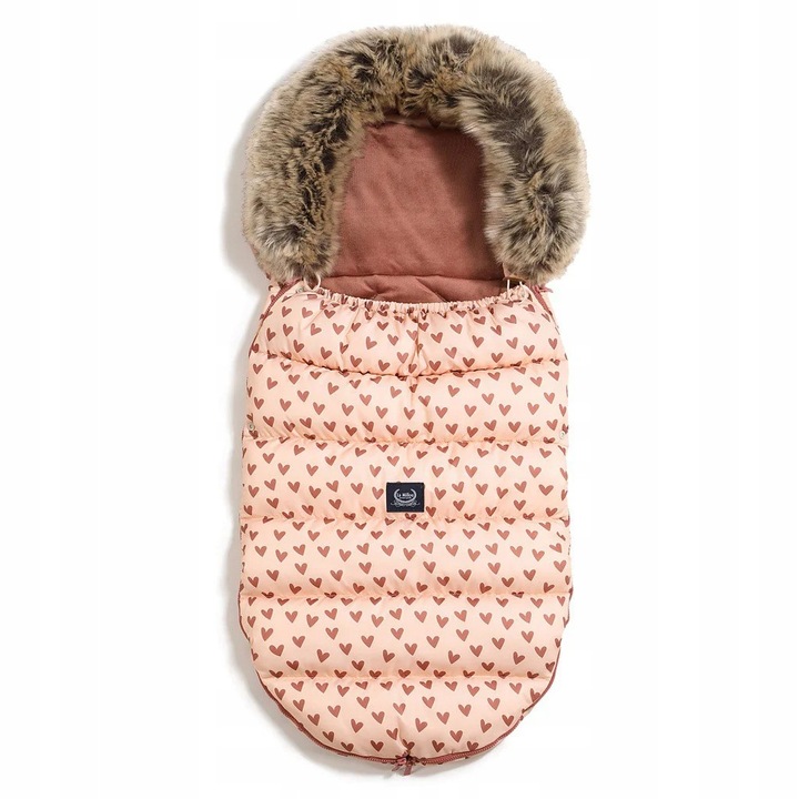 Sac de dormit La Millou Uni Multi Heartbeat Pink, 105x52cm, impermeabil, captusit cu velvet, pentru copii 9-24 luni
